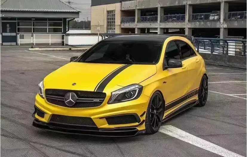 Настоящее углеродное волокно передний бампер спойлер для губ крышка Mercedes-Benz A Class