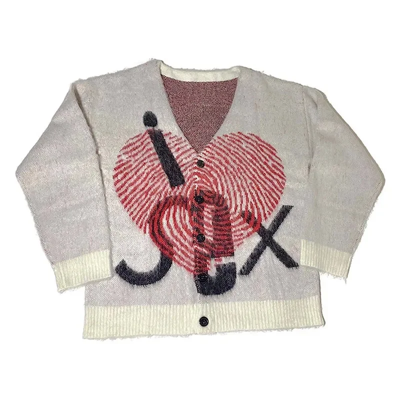 

Harajuku V Neck Knitwear Men Clothing Men's overs Sweaters Creative Stripes Women's Knitted Streetwear Maiden Oversized