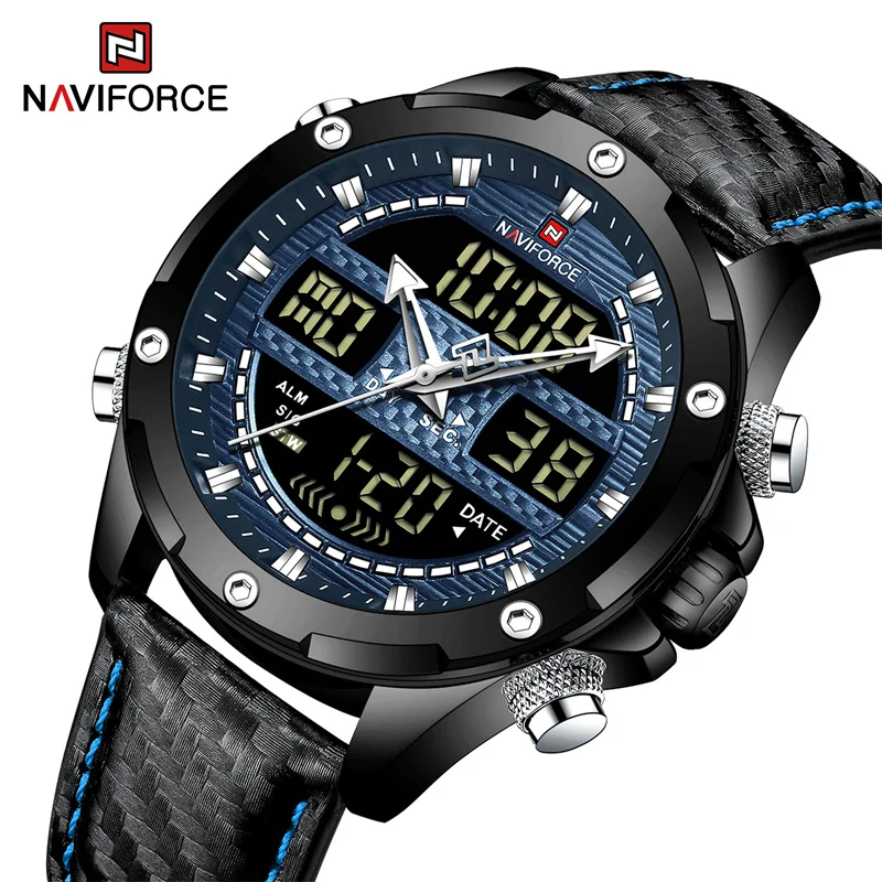 

NAVIFORCE Digital Men Military Watch 30m Waterproof Wristwatch LCD Quartz Clock Sport Leisure Male Watches Relogios Masculino