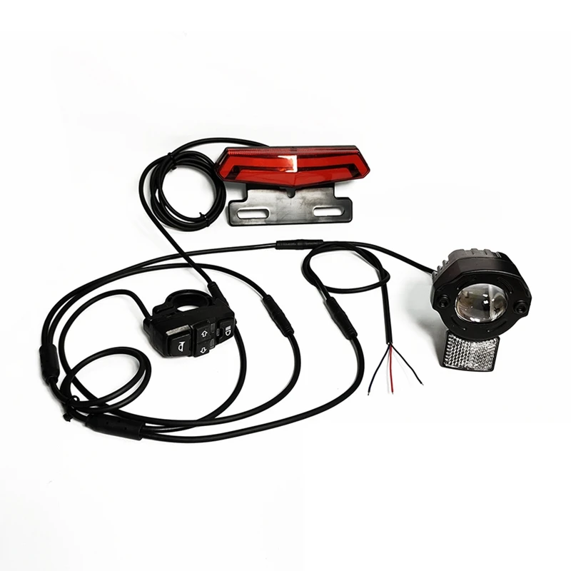 

24V - 60V Ebike LED Waterproof Line Front Light Rear Light Brake Lamp For Bafang Electric Bicycle Light Kit