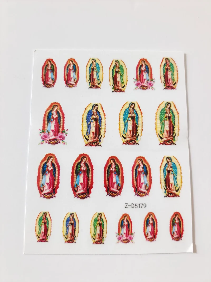 

Virgin Mary Adhesive Nail Decals Waterproof Independent Exquisite Paper Card Packaging Deco Ongles Nail Art Nail Art Decorations