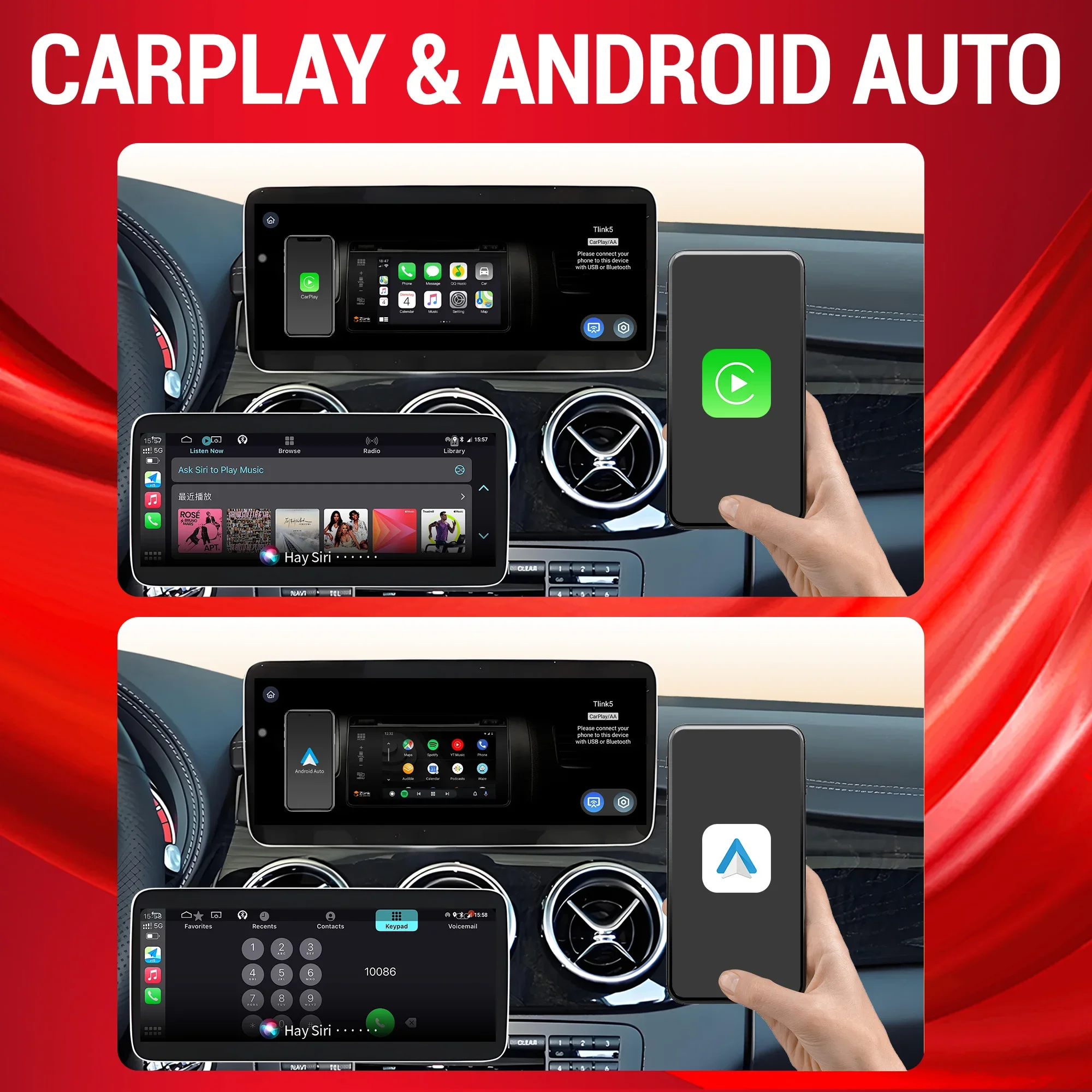 Фото Автомагнитола Android 14 с CarPlay, процессор Snapdragon 680, экран SM6225 для Mercedes Benz B-класса B180, B200, B220, B260, W245, W246 2011-2019 гг. №5