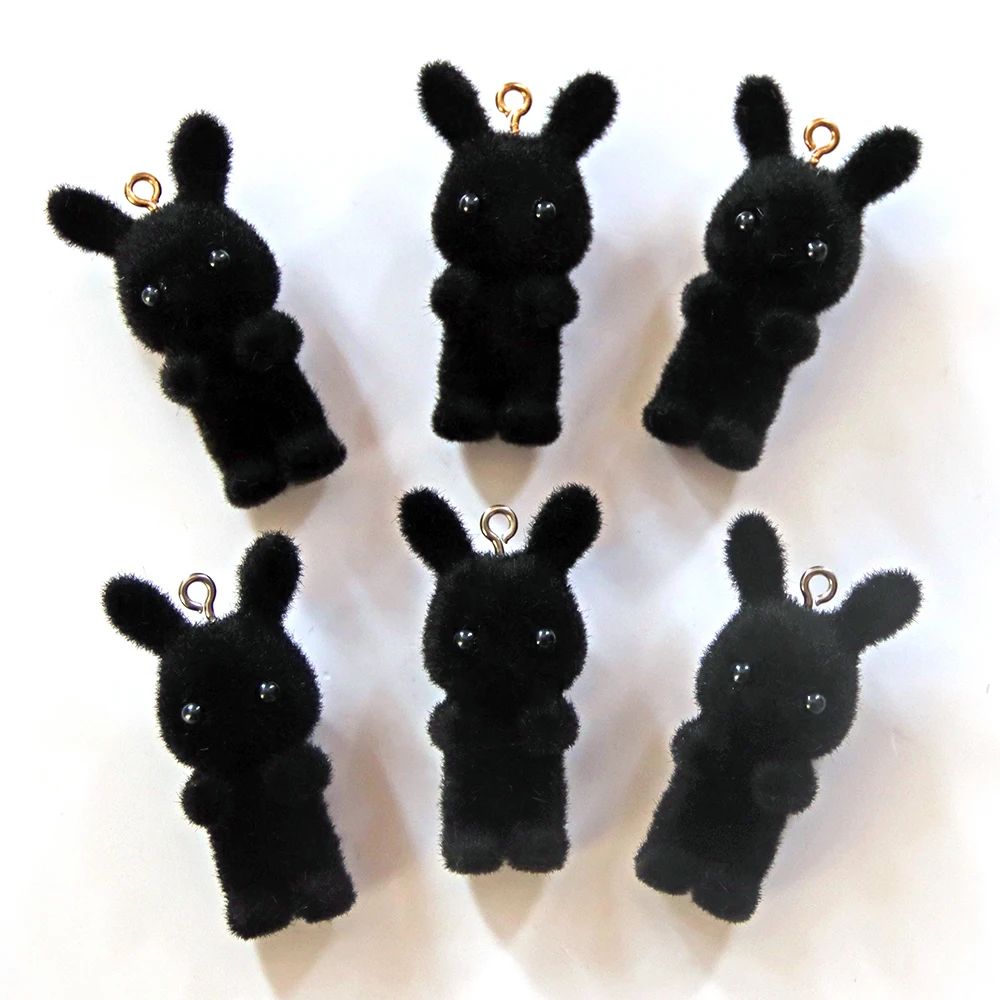 Оптовая продажа черные мини-картинки 3D 30 шт. распродажа милая пушистая подвеска в