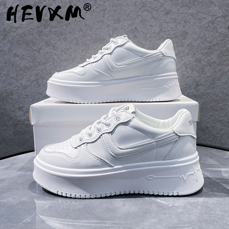 2023 New White Sneakers Women Fashion Comfortable Platform Vulcanize Shoes Lace Up Flats Casual Ladies Footwear Summer Basket