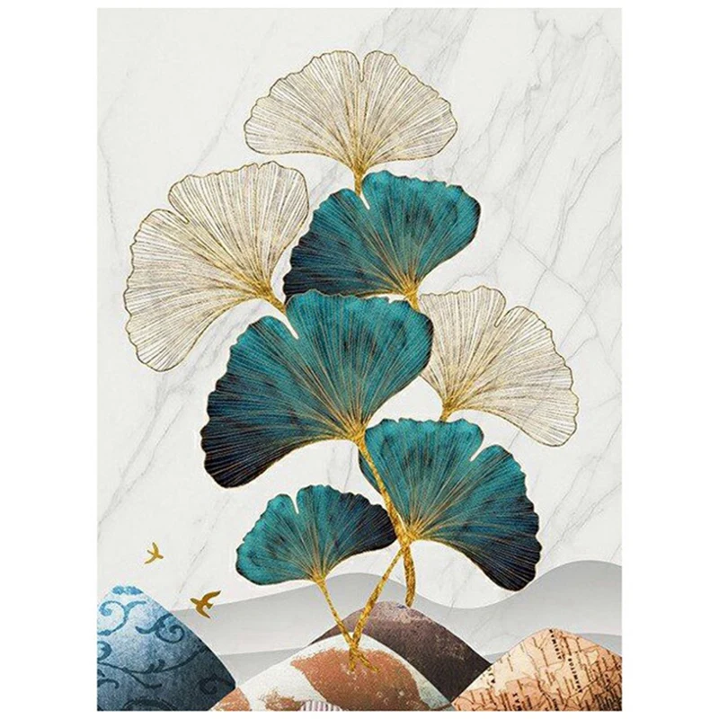 

Adult Paint By Number, 5D DIY Diamond Painting By Number Kit On Canvas Without Frame, Ginkgo Biloba Decoration 40X30cm