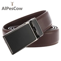 genuine leather belt for men 100 alps cowhide ratchet belt 3 0cm width luxury automatic buckle formal male casual business