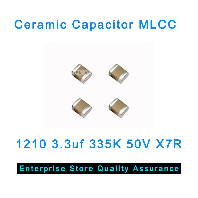 

Ceramic Capacitor MLCC SMD1210 3.3uf 10% 335K 50V X7R 50 pieces Advantageous Stock