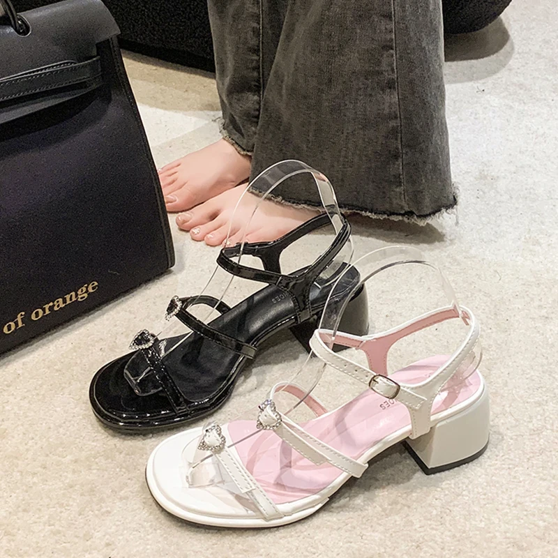 

Female Shoes House Slippers Platform Slides Women Heels Square heel Rubber Flip Flops Butterfly-Knot Med 2023 High Block Flat Si