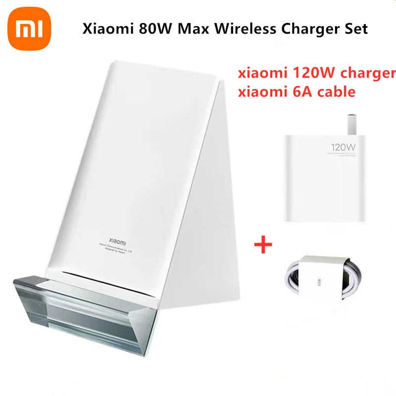 

Оригинальное Беспроводное зарядное устройство Xiaomi, набор подставок 80 Вт, максимальная Быстрая зарядка для Xiaomi серии 13/12/11 с зарядным устрой...