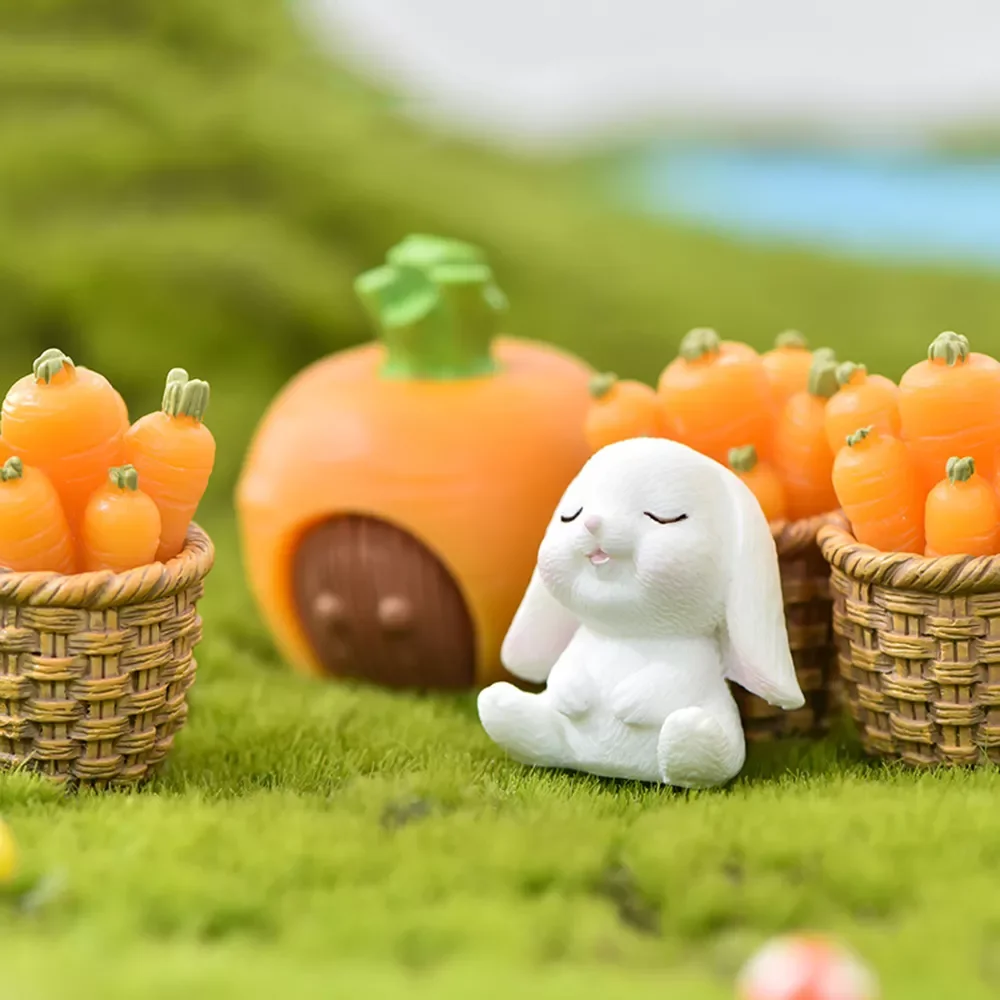 

1Pcs Mini Rabbit Figurine Miniature Kawaii Cute Bunny Desktop Home Decoration Garden Decoration Home Decor Easter decoration