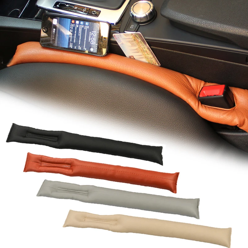 2pcs Car Seat Gap Filler Universal Soft Leakproof Car Styling Padding Leather Leak Proof Pad Plug Spacer Car Interior Decorative