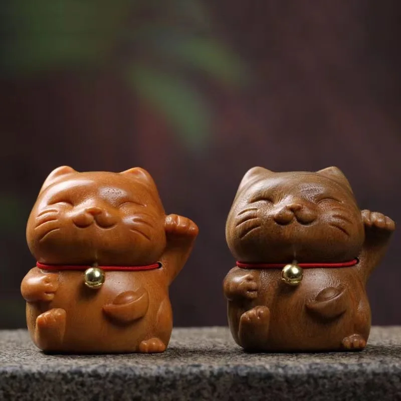 

Зеленая искусственная кошка на удачу, персонализированные украшения для чая и домашних животных, украшения для автомобиля, поделки, домашн...