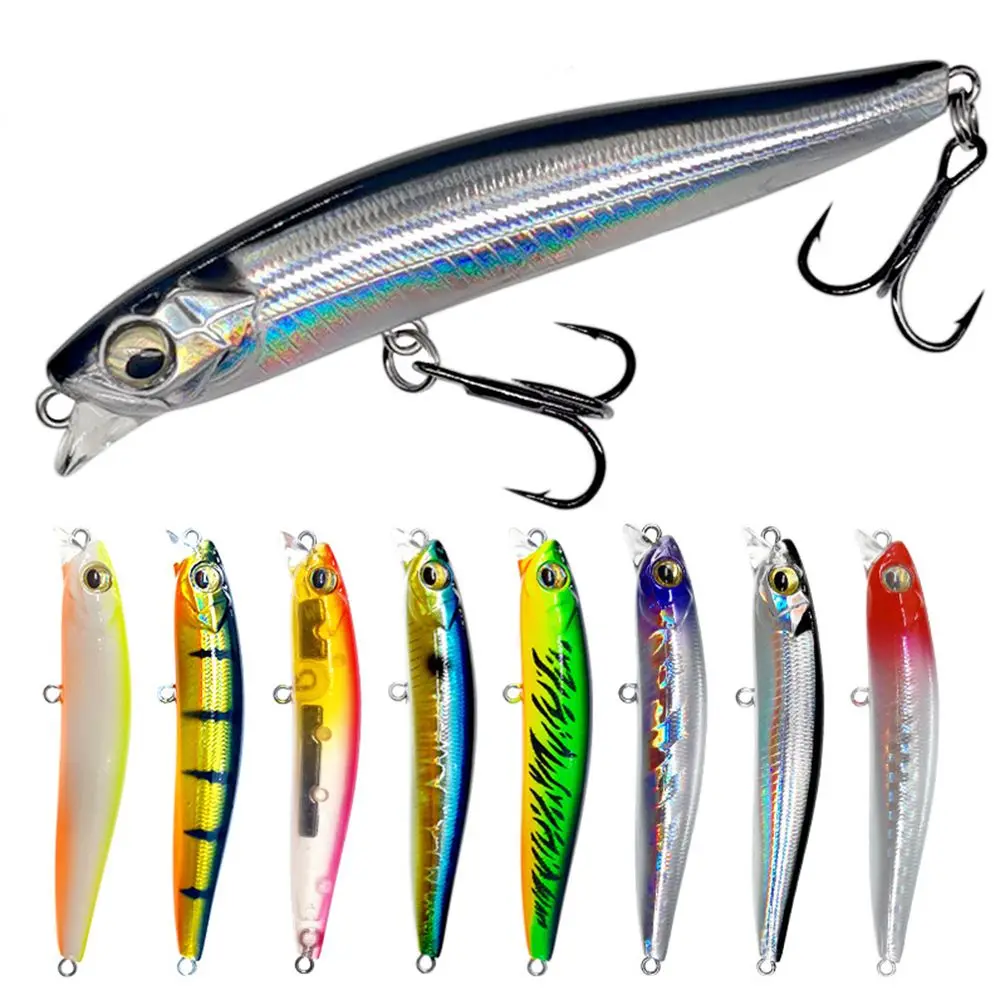 

80mm/14g Long casting Sinking Minnow Fishing Lure Hard Bait Crankbait Stream Fishing Lure for Perch Pike Trout Bass Accessories
