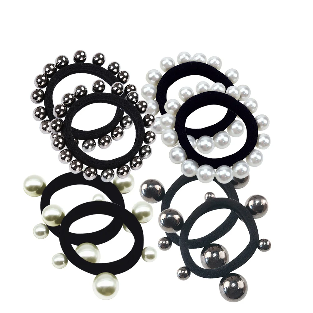 8 шт. женская повязка для волос с большим и маленьким искусственным жемчугом