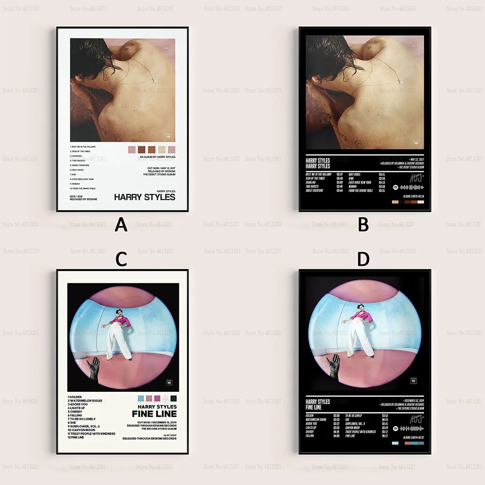 Постеры и принты в стиле музыкального альбома Гарри мелкой линии модная картина
