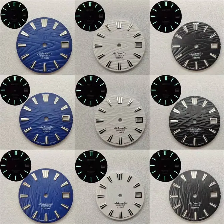 

28.5mm NH35 Watch Dial BGW9 C3 Luminous Dial GS LOGO 4R36 Modified Dial for NH35 4R 6R Movement with S LOGO GS Grand S LOGO Dial