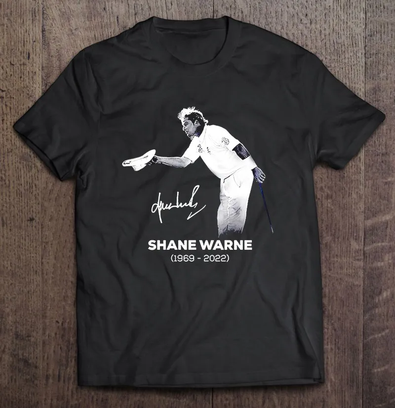 

Rip Shane Warne 1969 2022 Signature T Shirt For Men Men's Cotton T-Shirt Tee Shirt Men Oversized T-Shirt T-Shirts Man T Shirts