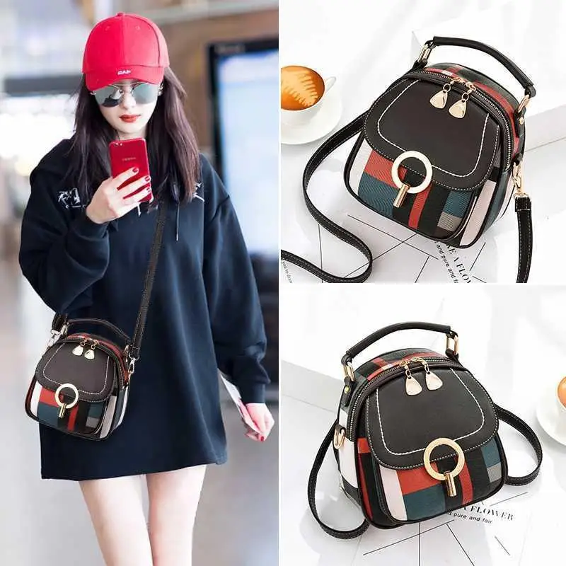 New Chain Diagonal Straddle Small Bag Fashion Korean Edition PU Fashion Versatile Shoulder Bag Leisure Travel Backpack Handbag