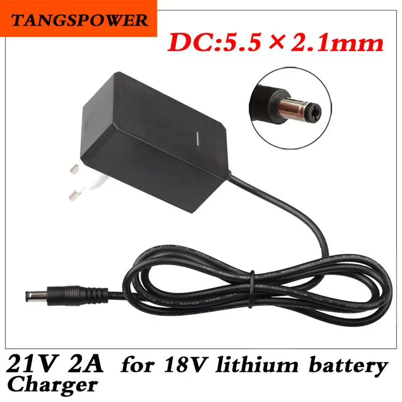 

21V 2A Charger Lithium Battery 18V 18650 Lithium Battery Charger 5.5mm x 2.1mm DC Power Jack Socket Female Panel Mount Connector