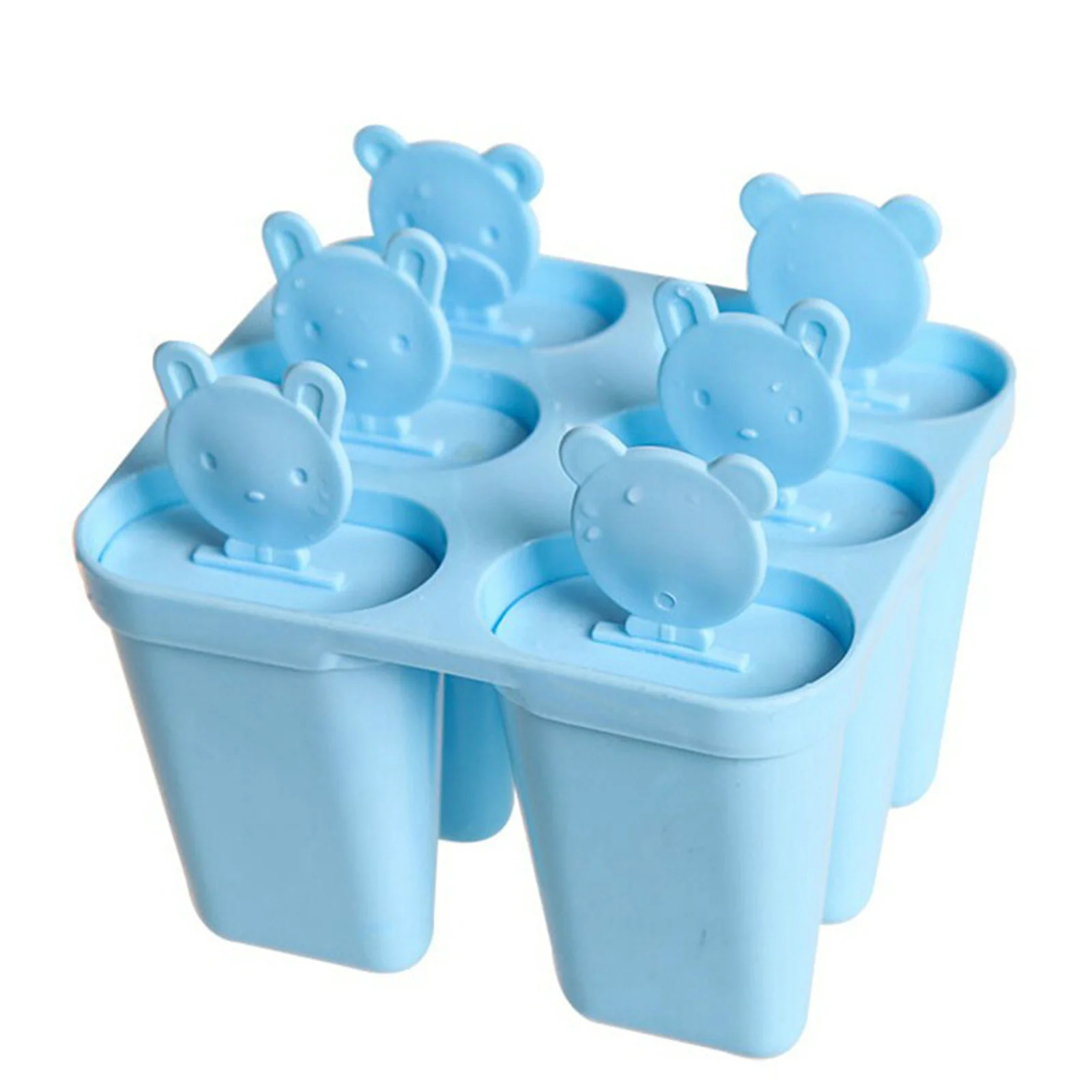 

Ice Cream Mold Cartoon Frozen Big Ice Hockey Bear Head 6 Groups With Lid DIY Ice Cream Mold Homemade Plastic Ice Cream Mold