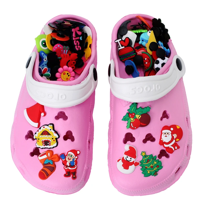 Wholesa 770PCS Cartoon PVC Shoe Charms Accessories Animals Medical Crystal Flower Food Ornaments Zodiac Decorations Kids Gift