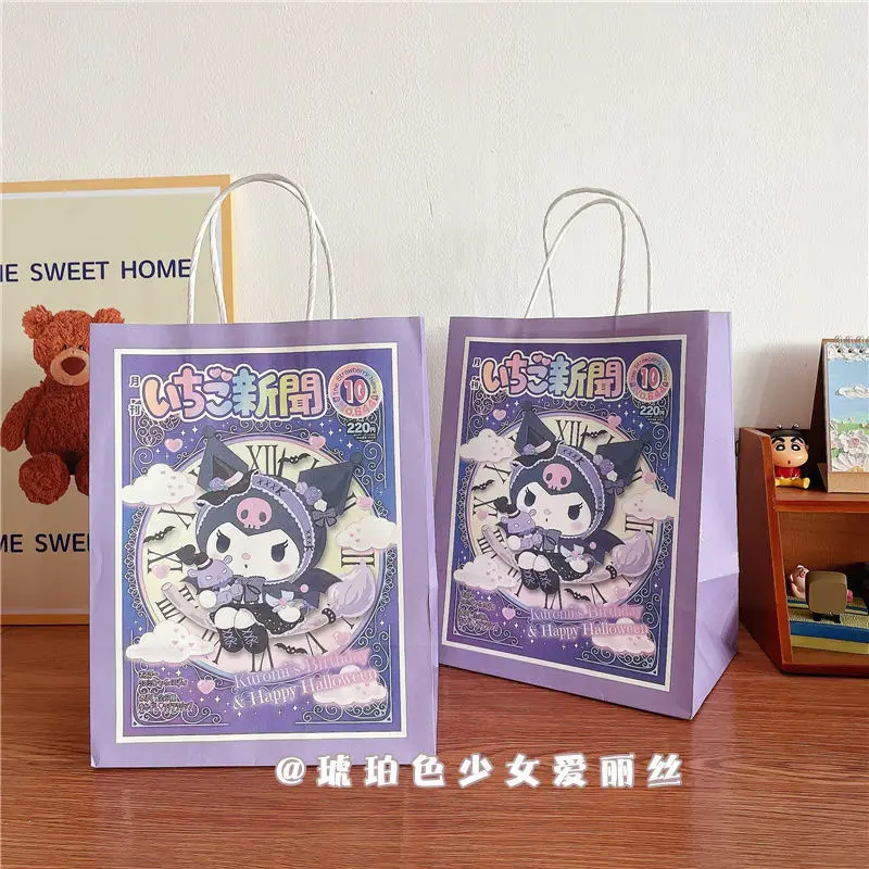 

New Kawaii Cute Sanrio Kuromi Mymelody Cinnamoroll Hand Bag Gift Bag Handheld Paper Bag Multicolour Christmas Gift For Girls