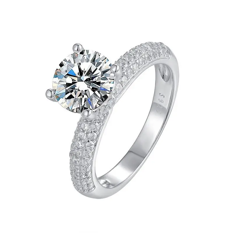 

100% Original 925 Silver Ring Ladies Moissanite Wedding Engagement Ring Gift Jewelry Luxurious