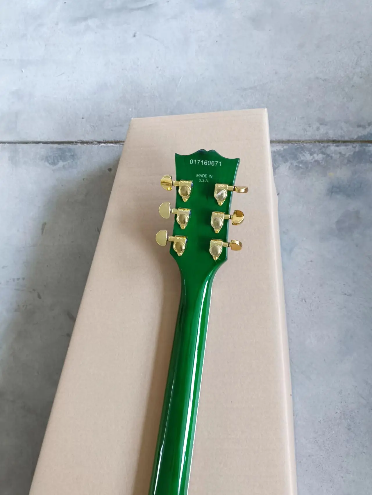 Обновленная пользовательский магазин lp электрическая гитара Green Burst Qulit Maple Top Chrome