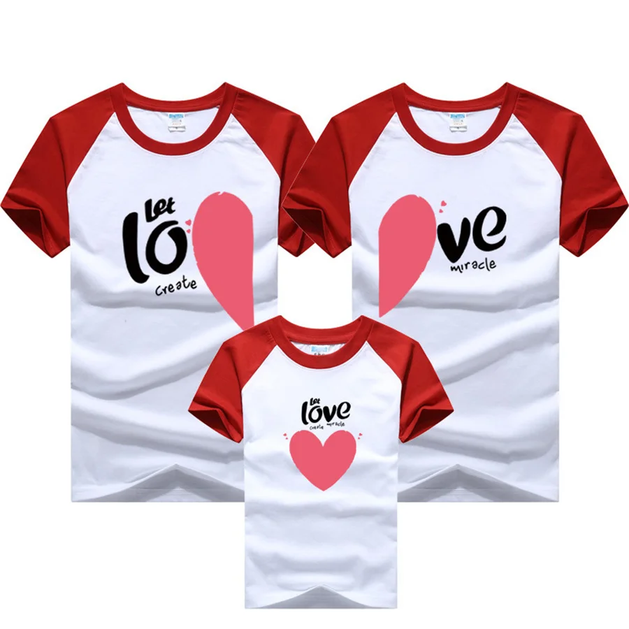 

Семейная Одинаковая одежда, летняя семейная футболка с принтом love, женская одежда для матери и сына 2021, одинаковые наряды для мамы и ребенка