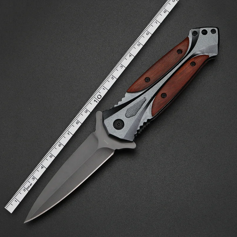 

Wooden handle folding knife Outdoor pocket knife Camping EDC hunting knife High hardness multi-functional knife