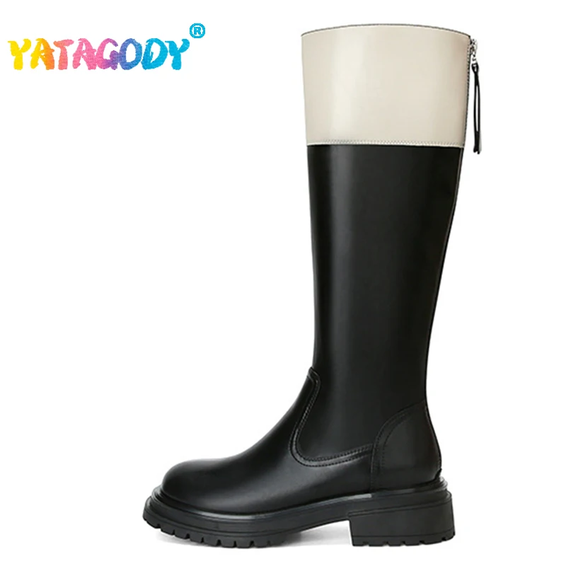 

Женские сапоги на толстом каблуке YATAGODY, зимние разноцветные сапоги до колена, Размеры 35-39, 2023