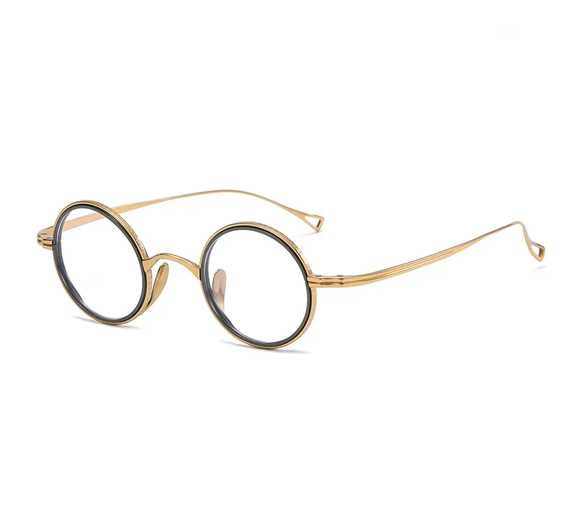 

Ultralight Pure Titanium Eyeglasses Round Frame Men Retro Optical Eyewear Replaceable Lens Prescription Glasses Women Spectacle