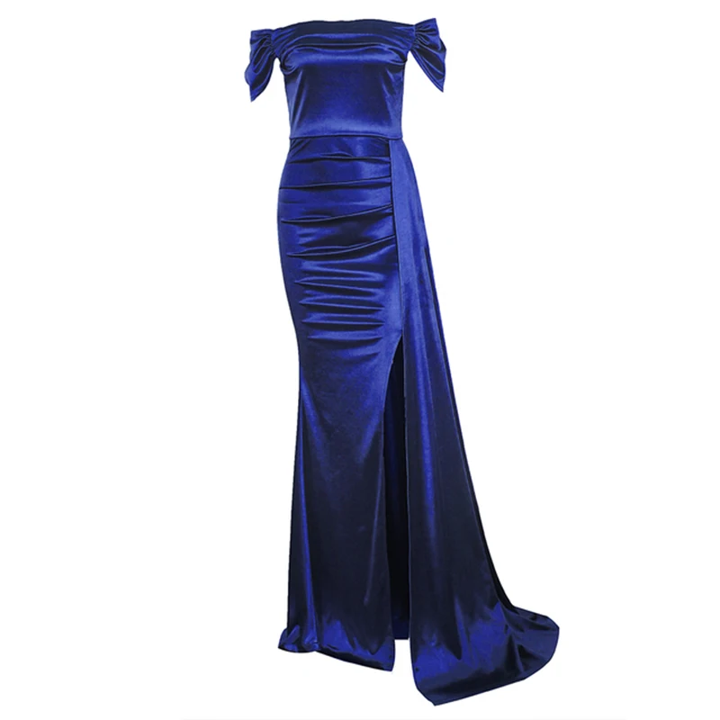 

Card Shoulder Sleeve Straight Neck Open Back Sexy Mermaid Party Evening Dress Luxurious Fashion Elegant High-end Vestidos Noche