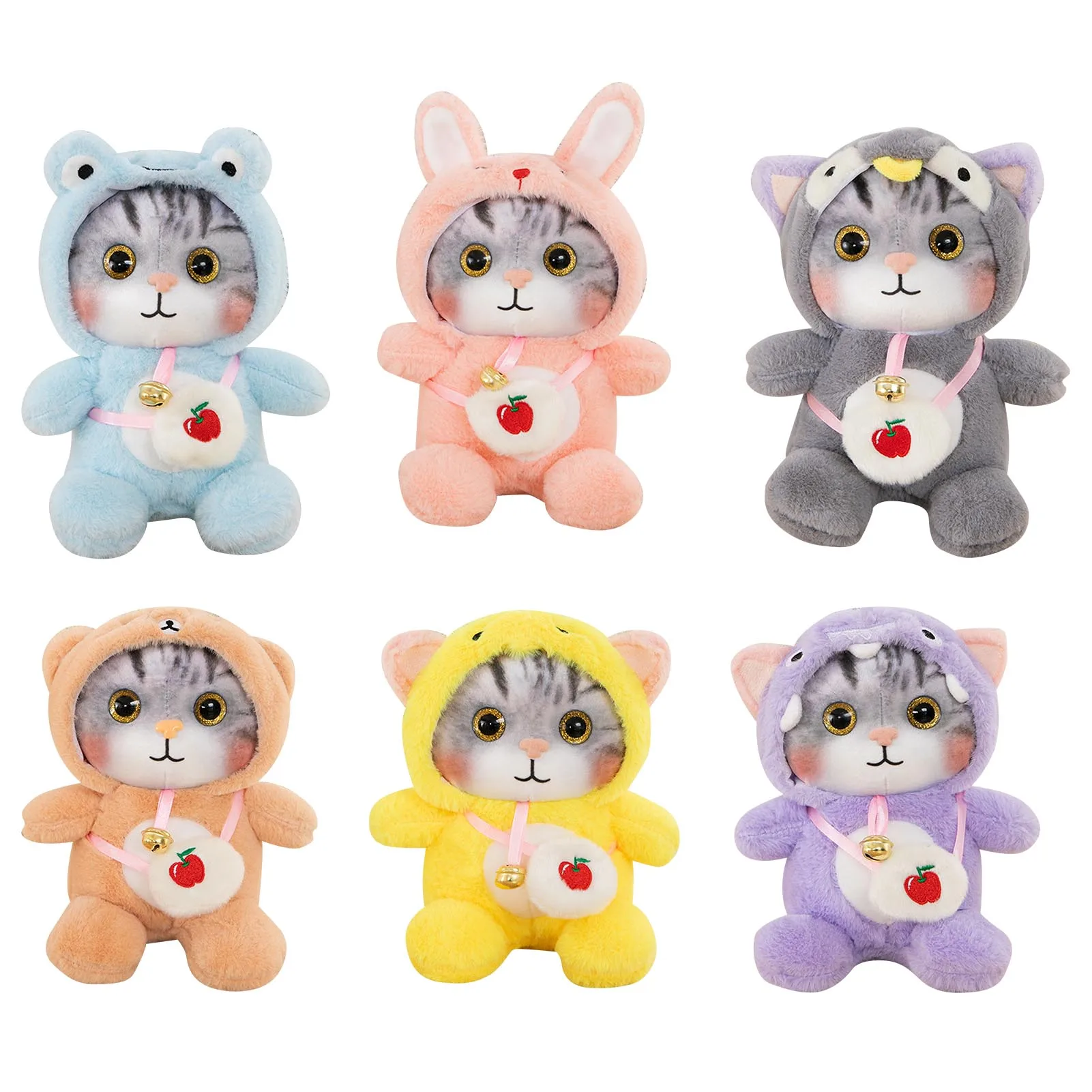 

2022 New Children Toys Cute Animals Cat Stuffed Toys Kids Soft Plush Cat Costume Boys Girls Birthday Gifts For 2-7 Years Old