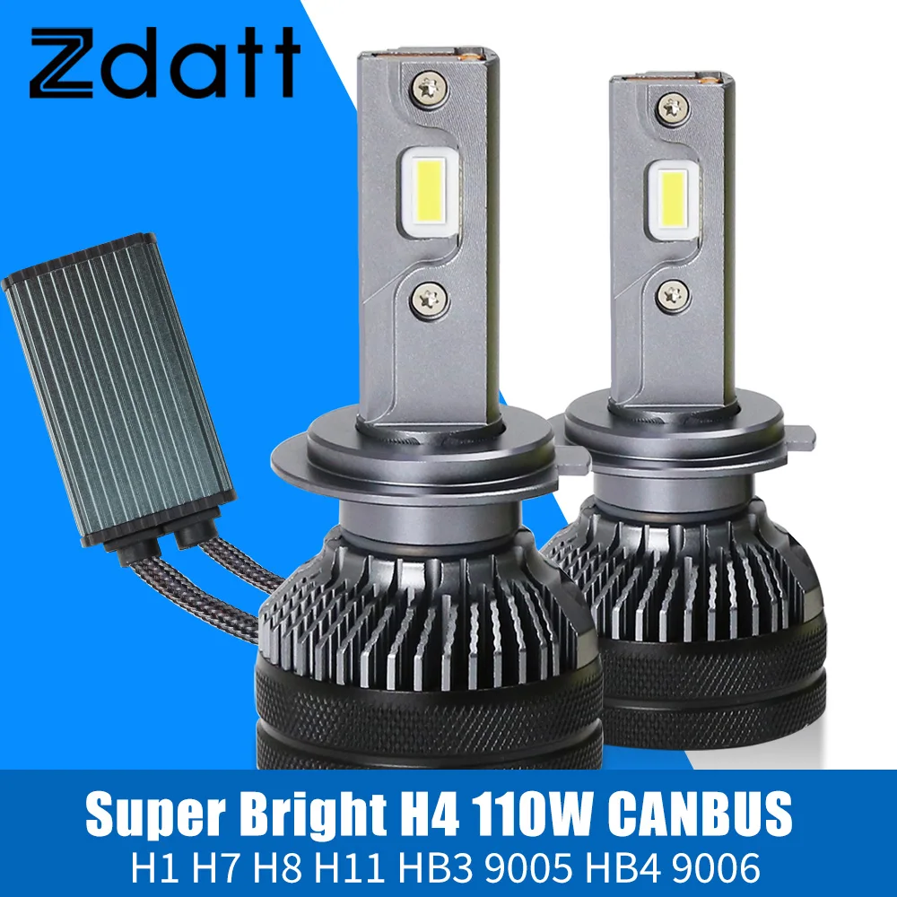 2 ШТ H4 Светодиодный фары 50000LM CSP Чип H7 H1 H11 H8 H9 9005 HB3 HB4 110W 6000K Лед Лампа Турбо 12V Для Автомобильных Фар