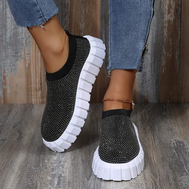 

2022 Plus Size Spring Women's Platform Sneakers Fashion Breathable Mesh Shoes