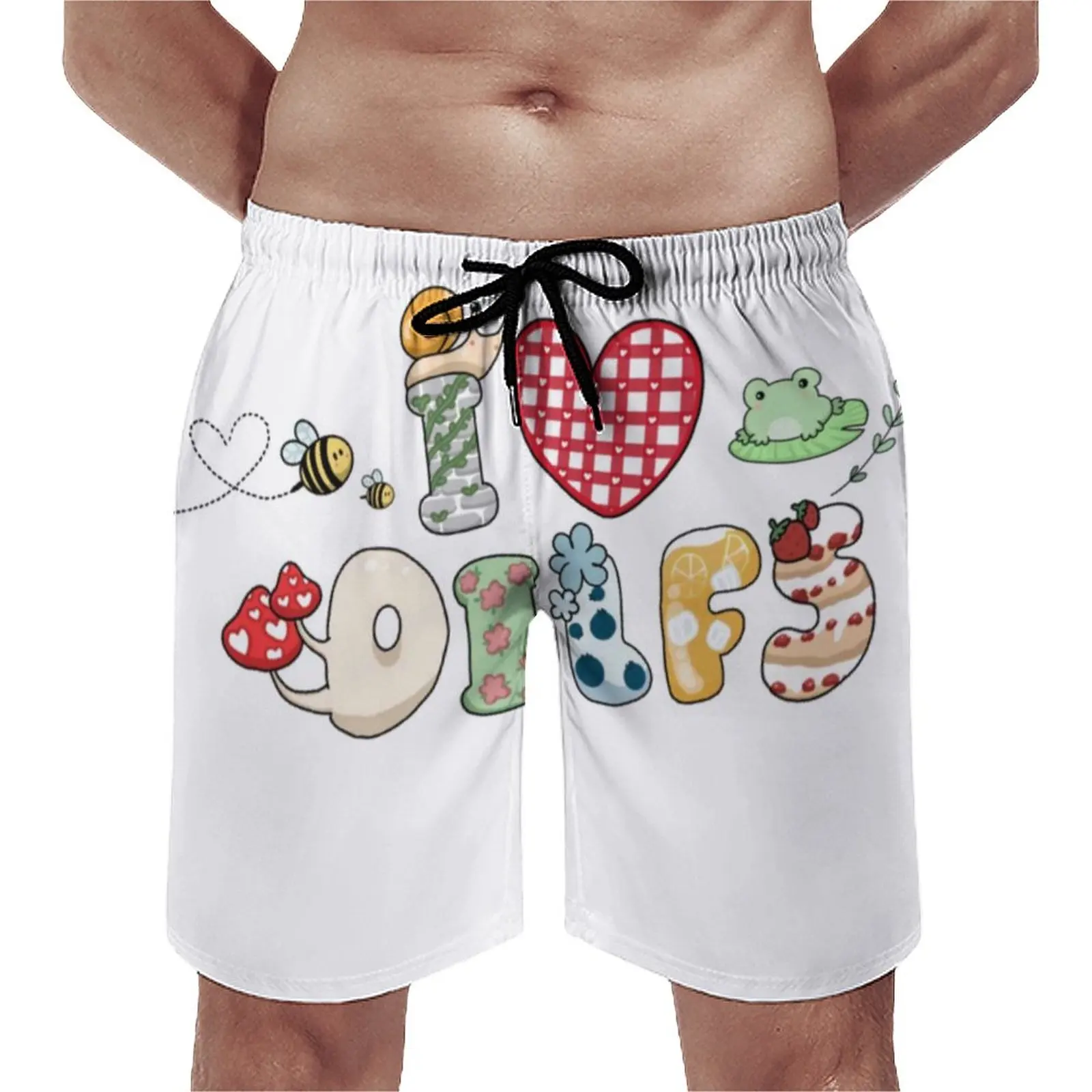 

Cottagecore I Love Hot Dads Board Shorts Hot Sale Dilfs Design Beach Short Pants Men's Drawstring Classic Swim Trunks Big Size