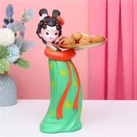 chinese style resin princess girl storage tray palace miniature figurine character desk ornament decoration crafts gifts