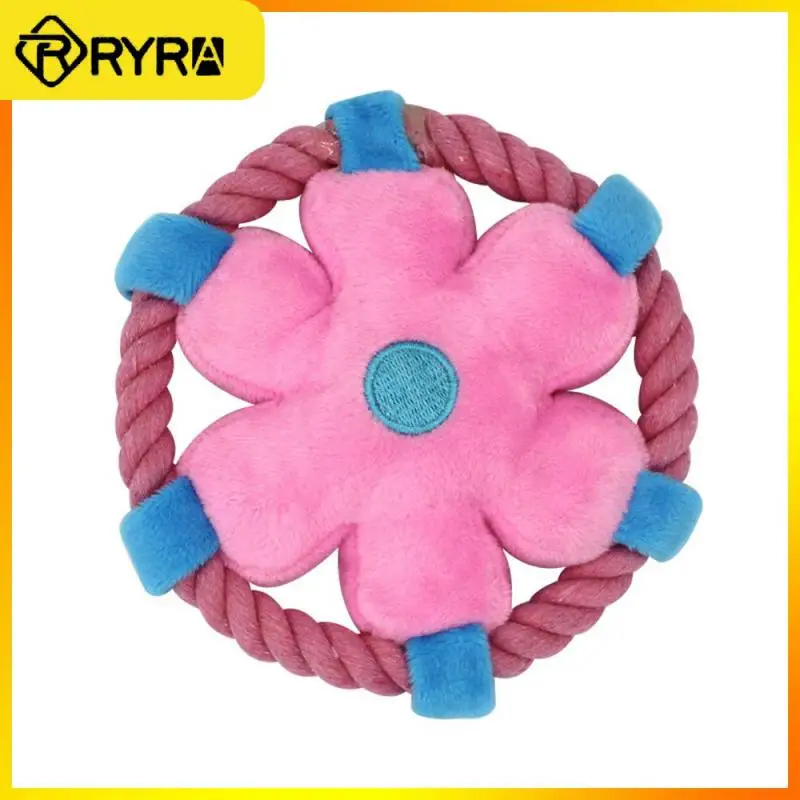 

Tri-color Cotton Rope Pet Supplies Circular Design Interactive Bite Resistant Dog Training Throwing Toys Wholesale Soft