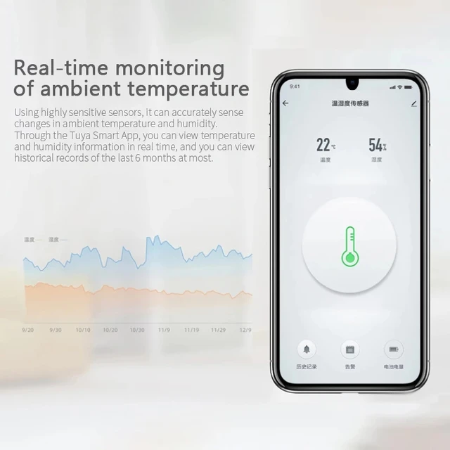 tuya ZigBee 3.0 Smart Temperature And Humidity Sensor Tuya Smart Life App Remote Control Work With Alexa Google Home Assistant 6