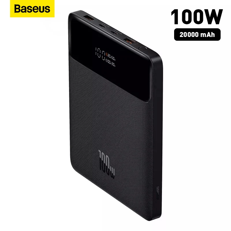 Baseus PD 100 Вт Power Bank Быстрая зарядка 20000 мАч цифровой дисплей внешний аккумулятор