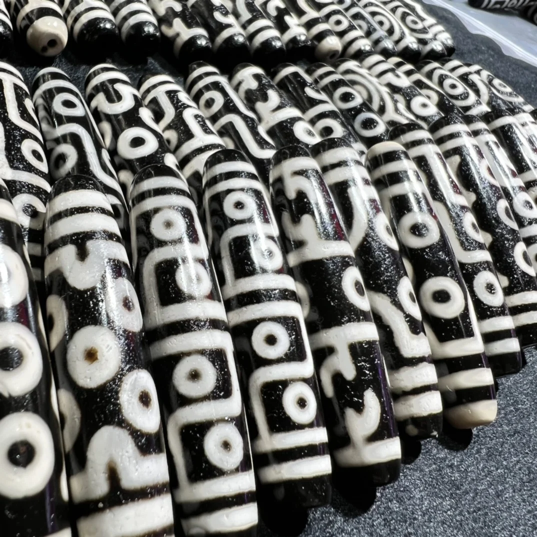 

1pcs/lot Natural Boutique Light Yellow Skin Wrapped Nine-Eyed Padmasambhava Dzi Bead Various patterns folk-custom wholesale taki