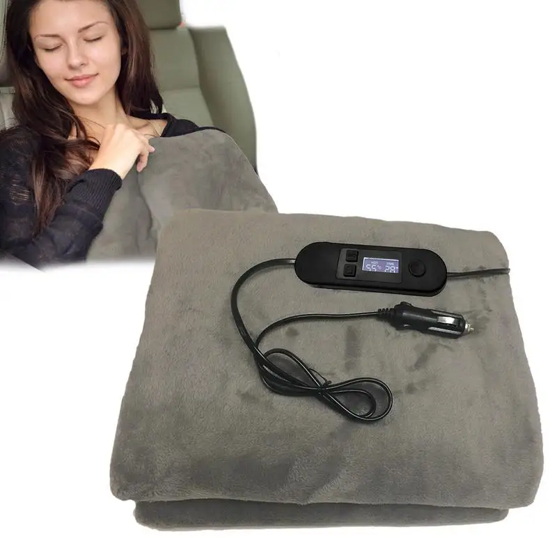 

Car Heated Blanket Heating Blankets With Quick Warming Action 12-Volt Plug In Heating Throw For Car Truck SUV Van With 4 Heating