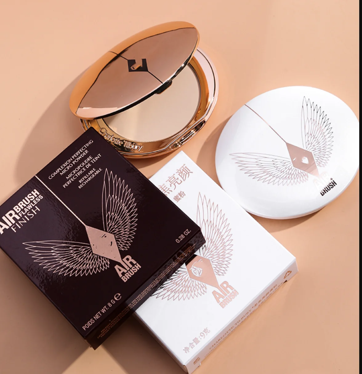 

ct Embossed Feather Soft Honey Powder make up Light Delicate Concealer Oil Control cosmetic nvisible Pores Lasting Face make up