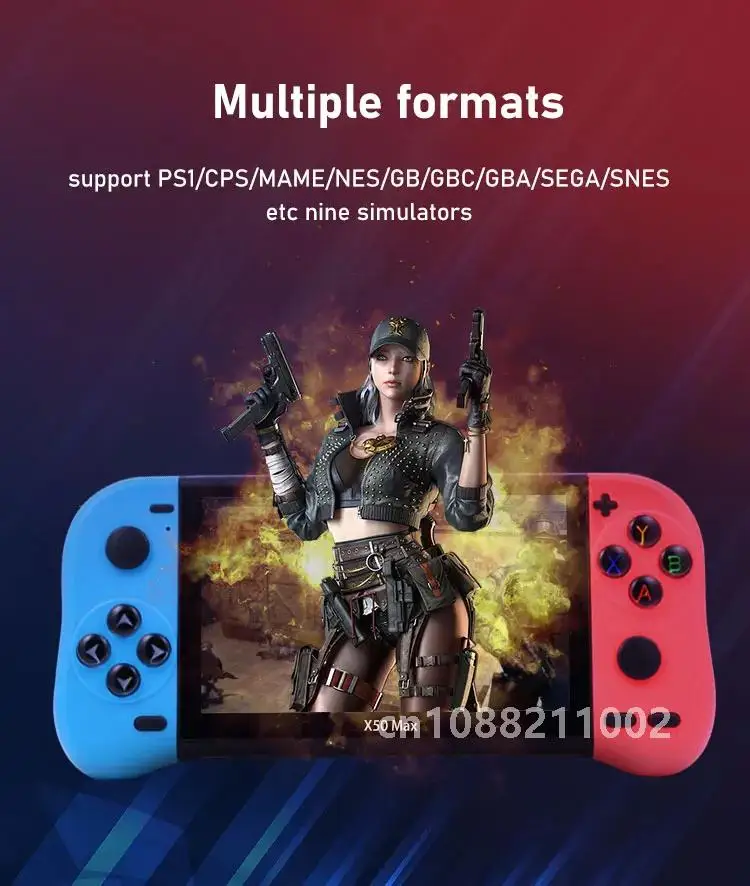 Портативная игровая консоль VILCORN X50 MAX для PS1 ретро-игры детский игровой плеер GBA/SNES