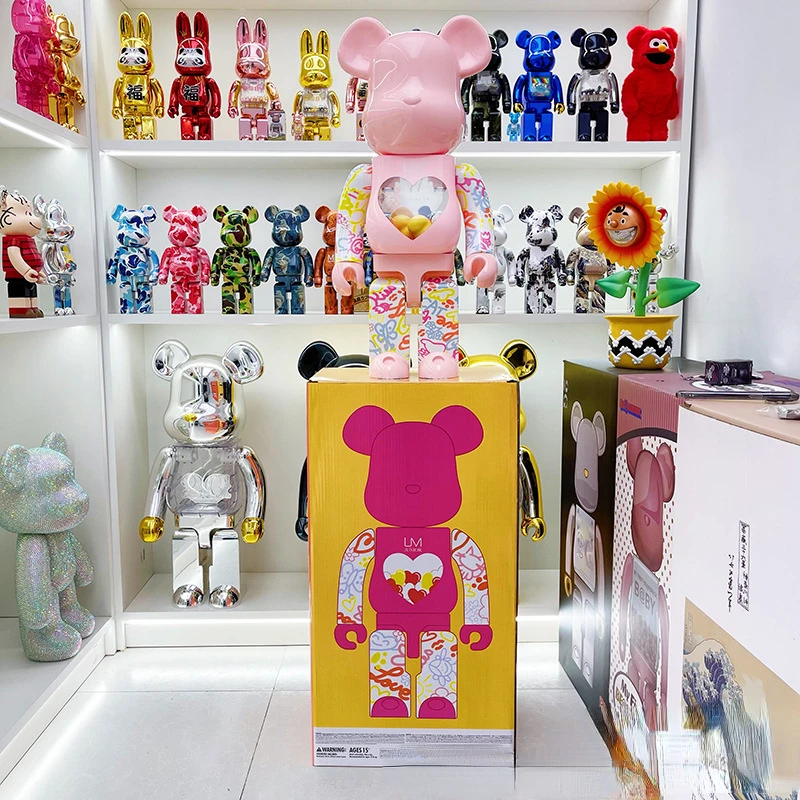 

70cm Figure Bearbrick 1000% Basquet Generation 4 Violent Building Block Bear Doll Hand-made Fashion Decoration Model Kawaii