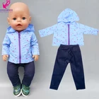 Летняя одежда для маленьких кукол, джинсовые брюки для 18-дюймовых кукол и девочек, пальто с капюшоном и синей звездой