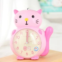 cartoon cat shape alarm clock silent pointer clocks night light bedroom decor home decor child portable alarm clock