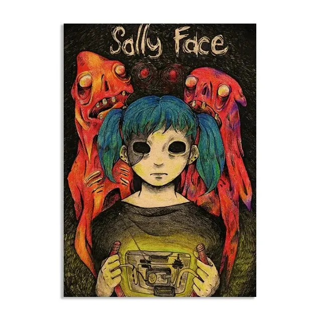 

Настенное Искусство «Салли Фейс», Вдохновленное Игрой, Принт На Холсте, Тема Ужасов, Стиль