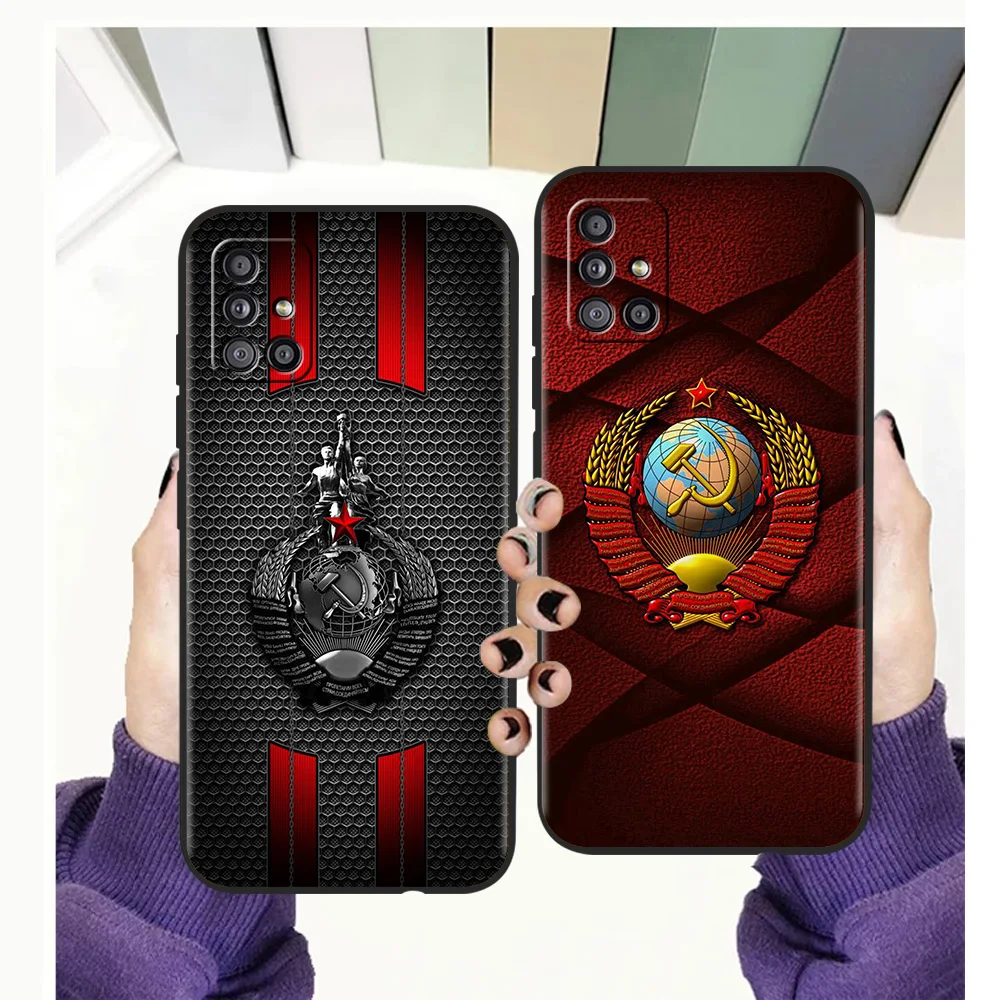 

USSR Flag Soviet Union Silicone Case For Samsung Galaxy A32 A52 A13 A22 A72 A51 A71 A41 A11 A31 A21S 5G Luxury Phone Cover Shell